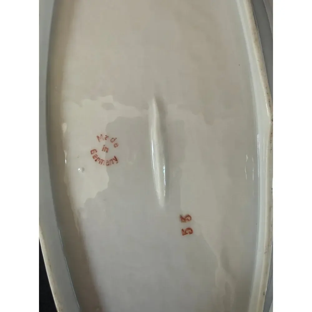 Antique E.S. Germany Prov Saxe Rose Porcelain Celery Relish Dish